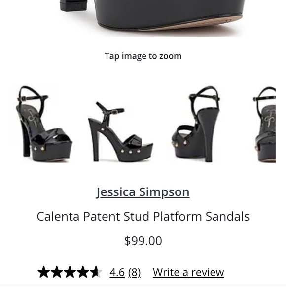 ✨SOLD✨ NEW Jessica Simpson CALENTA Black Patent Platform Sandals Sz 11 - Picture 3 of 10